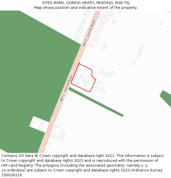 KITES BARN, GORING HEATH, READING, RG8 7SJ: Location map and indicative extent of plot