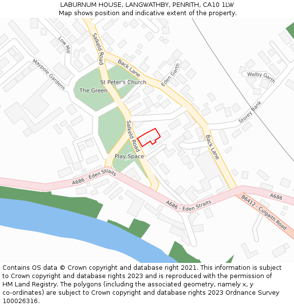 LABURNUM HOUSE, LANGWATHBY, PENRITH, CA10 1LW: Location map and indicative extent of plot