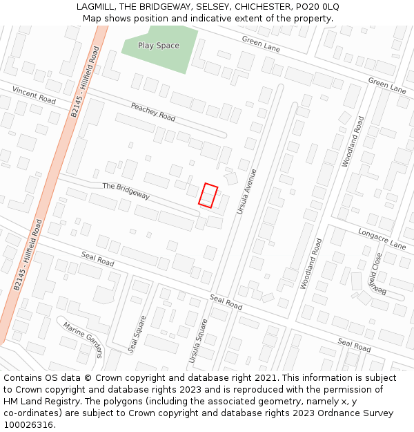 LAGMILL, THE BRIDGEWAY, SELSEY, CHICHESTER, PO20 0LQ: Location map and indicative extent of plot