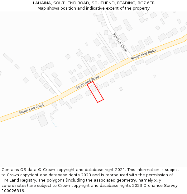 LAHAINA, SOUTHEND ROAD, SOUTHEND, READING, RG7 6ER: Location map and indicative extent of plot