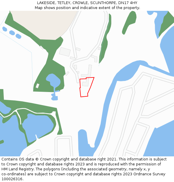 LAKESIDE, TETLEY, CROWLE, SCUNTHORPE, DN17 4HY: Location map and indicative extent of plot