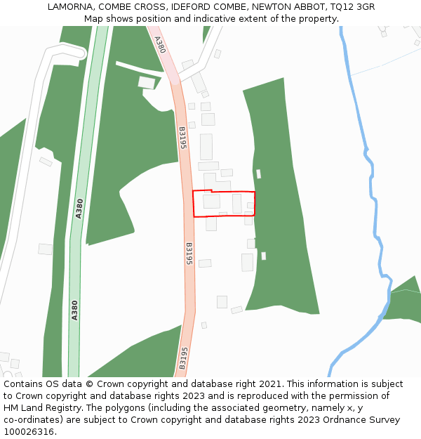 LAMORNA, COMBE CROSS, IDEFORD COMBE, NEWTON ABBOT, TQ12 3GR: Location map and indicative extent of plot