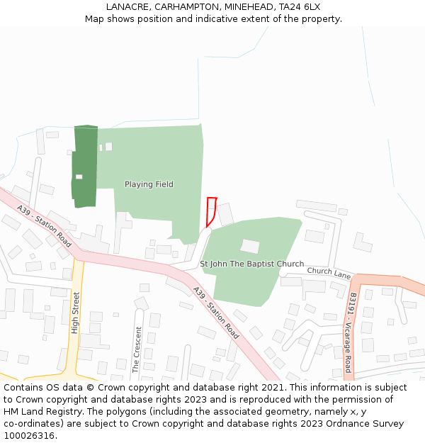 LANACRE, CARHAMPTON, MINEHEAD, TA24 6LX: Location map and indicative extent of plot