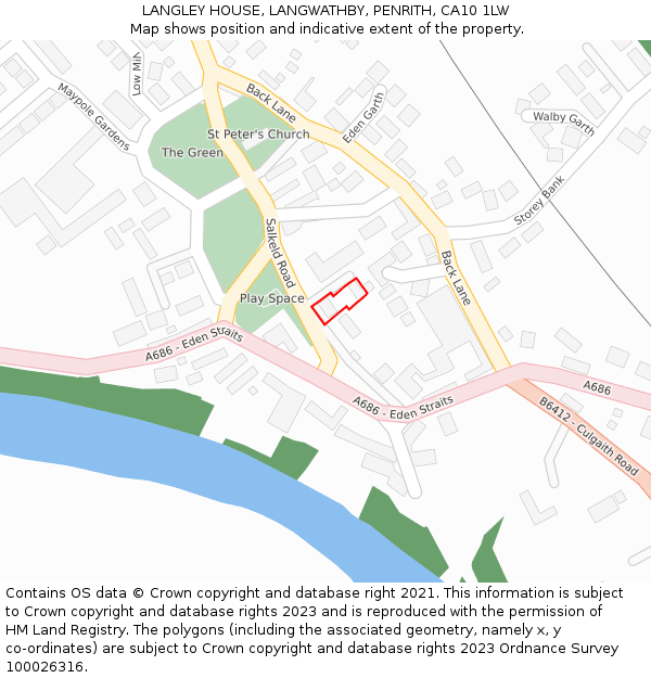 LANGLEY HOUSE, LANGWATHBY, PENRITH, CA10 1LW: Location map and indicative extent of plot