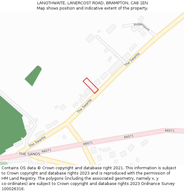 LANGTHWAITE, LANERCOST ROAD, BRAMPTON, CA8 1EN: Location map and indicative extent of plot