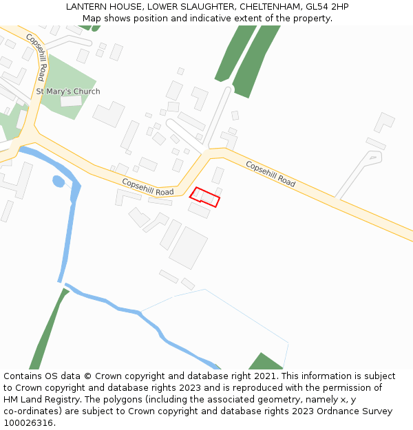 LANTERN HOUSE, LOWER SLAUGHTER, CHELTENHAM, GL54 2HP: Location map and indicative extent of plot