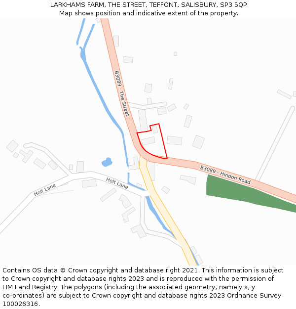 LARKHAMS FARM, THE STREET, TEFFONT, SALISBURY, SP3 5QP: Location map and indicative extent of plot