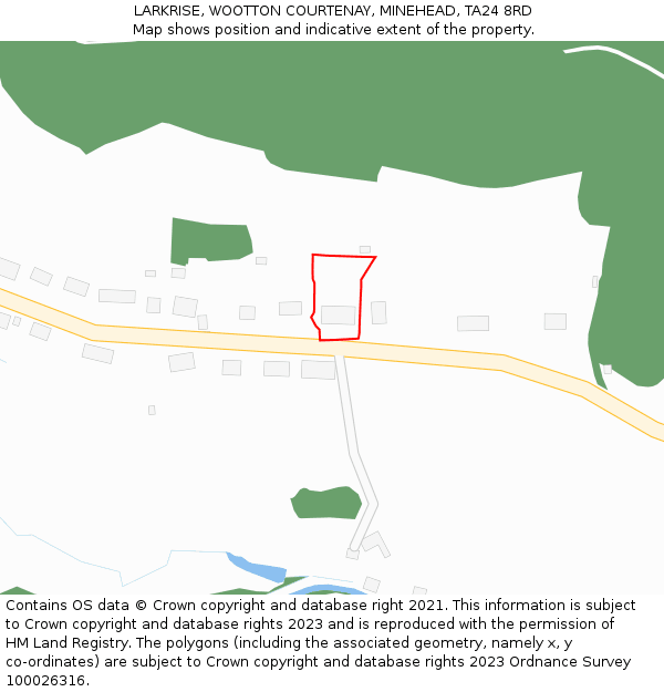 LARKRISE, WOOTTON COURTENAY, MINEHEAD, TA24 8RD: Location map and indicative extent of plot