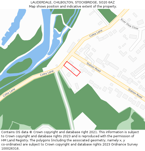 LAUDERDALE, CHILBOLTON, STOCKBRIDGE, SO20 6AZ: Location map and indicative extent of plot