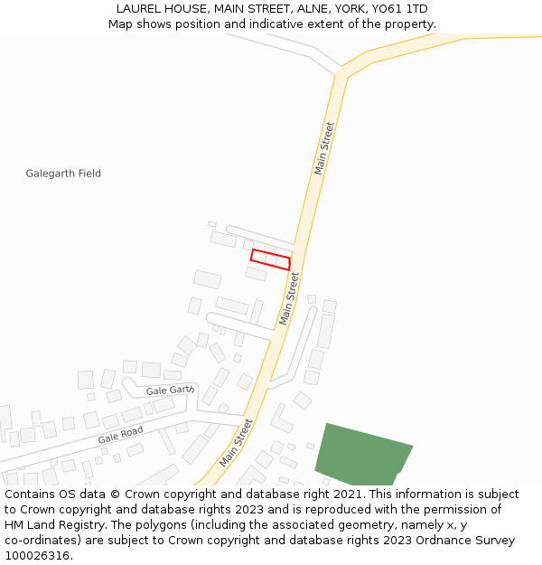 LAUREL HOUSE, MAIN STREET, ALNE, YORK, YO61 1TD: Location map and indicative extent of plot