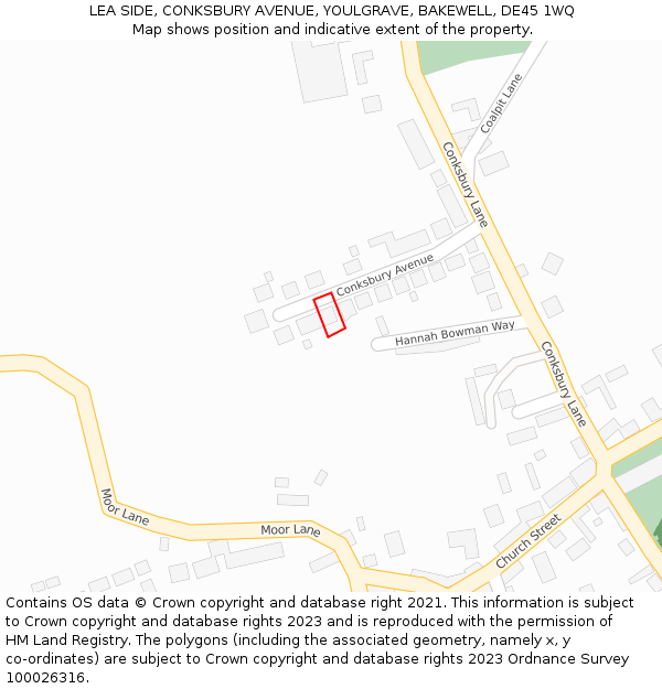 LEA SIDE, CONKSBURY AVENUE, YOULGRAVE, BAKEWELL, DE45 1WQ: Location map and indicative extent of plot