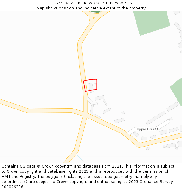 LEA VIEW, ALFRICK, WORCESTER, WR6 5ES: Location map and indicative extent of plot