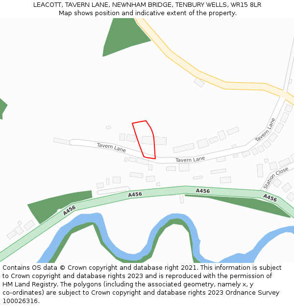 LEACOTT, TAVERN LANE, NEWNHAM BRIDGE, TENBURY WELLS, WR15 8LR: Location map and indicative extent of plot