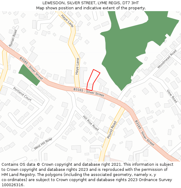 LEWESDON, SILVER STREET, LYME REGIS, DT7 3HT: Location map and indicative extent of plot