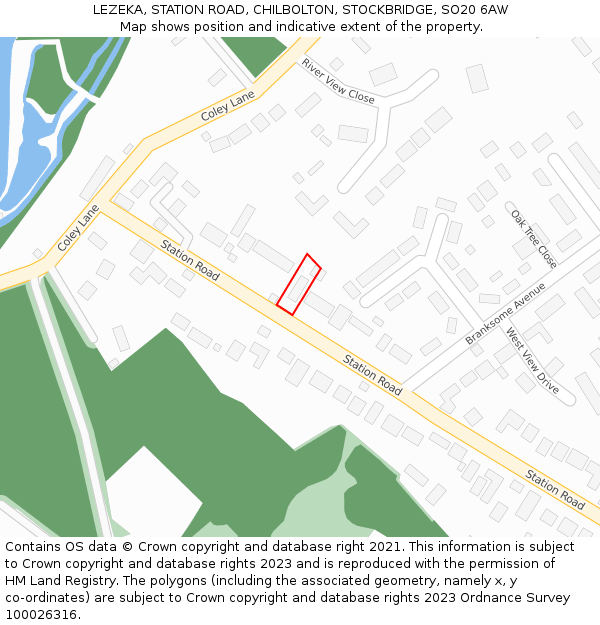 LEZEKA, STATION ROAD, CHILBOLTON, STOCKBRIDGE, SO20 6AW: Location map and indicative extent of plot