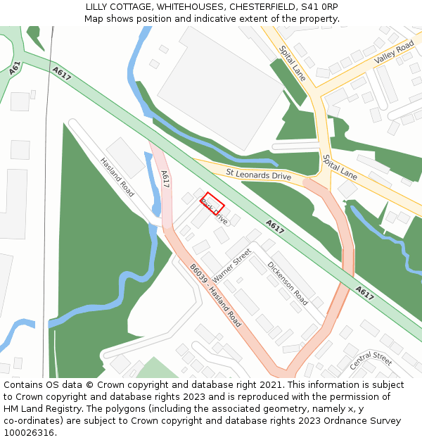 LILLY COTTAGE, WHITEHOUSES, CHESTERFIELD, S41 0RP: Location map and indicative extent of plot