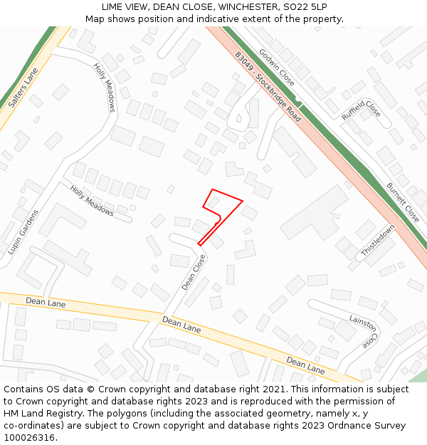 LIME VIEW, DEAN CLOSE, WINCHESTER, SO22 5LP: Location map and indicative extent of plot