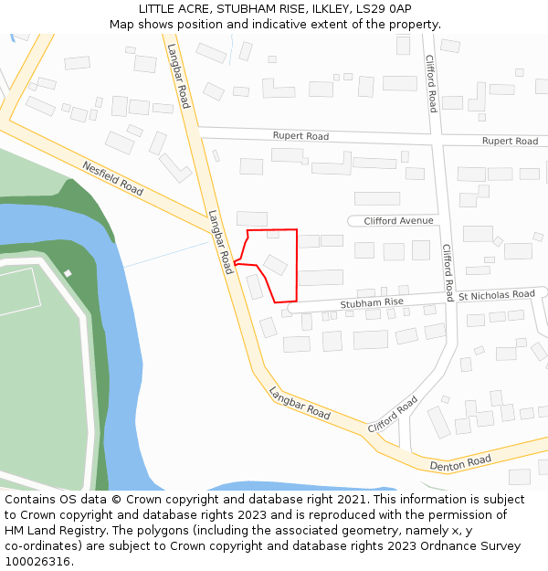 LITTLE ACRE, STUBHAM RISE, ILKLEY, LS29 0AP: Location map and indicative extent of plot