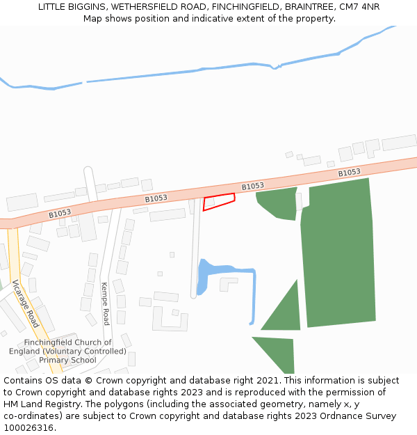 LITTLE BIGGINS, WETHERSFIELD ROAD, FINCHINGFIELD, BRAINTREE, CM7 4NR: Location map and indicative extent of plot