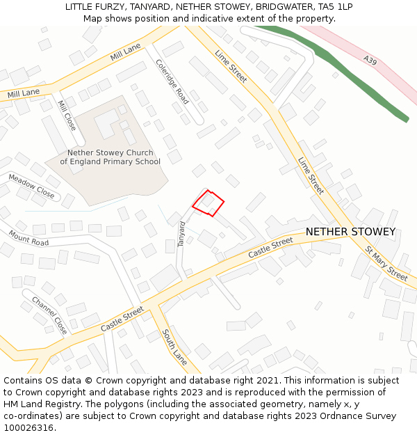 LITTLE FURZY, TANYARD, NETHER STOWEY, BRIDGWATER, TA5 1LP: Location map and indicative extent of plot