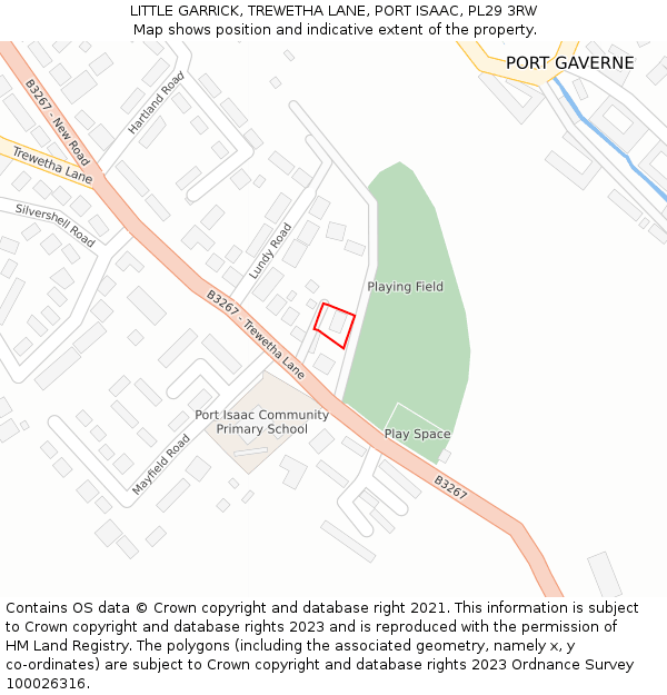 LITTLE GARRICK, TREWETHA LANE, PORT ISAAC, PL29 3RW: Location map and indicative extent of plot