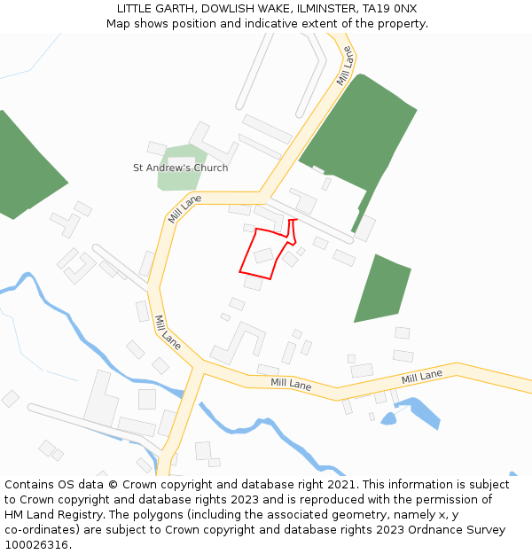 LITTLE GARTH, DOWLISH WAKE, ILMINSTER, TA19 0NX: Location map and indicative extent of plot