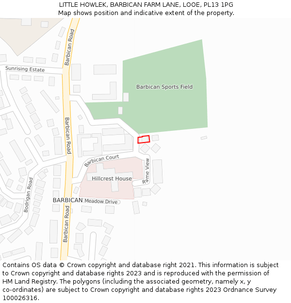 LITTLE HOWLEK, BARBICAN FARM LANE, LOOE, PL13 1PG: Location map and indicative extent of plot