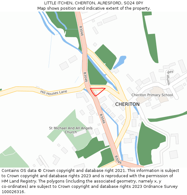 LITTLE ITCHEN, CHERITON, ALRESFORD, SO24 0PY: Location map and indicative extent of plot