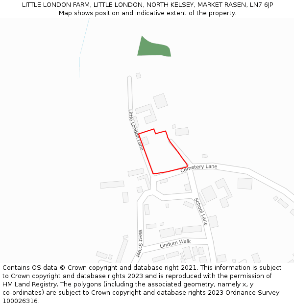 LITTLE LONDON FARM, LITTLE LONDON, NORTH KELSEY, MARKET RASEN, LN7 6JP: Location map and indicative extent of plot