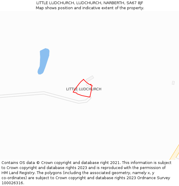 LITTLE LUDCHURCH, LUDCHURCH, NARBERTH, SA67 8JF: Location map and indicative extent of plot