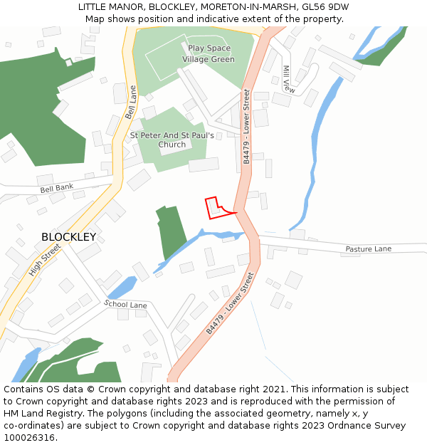 LITTLE MANOR, BLOCKLEY, MORETON-IN-MARSH, GL56 9DW: Location map and indicative extent of plot