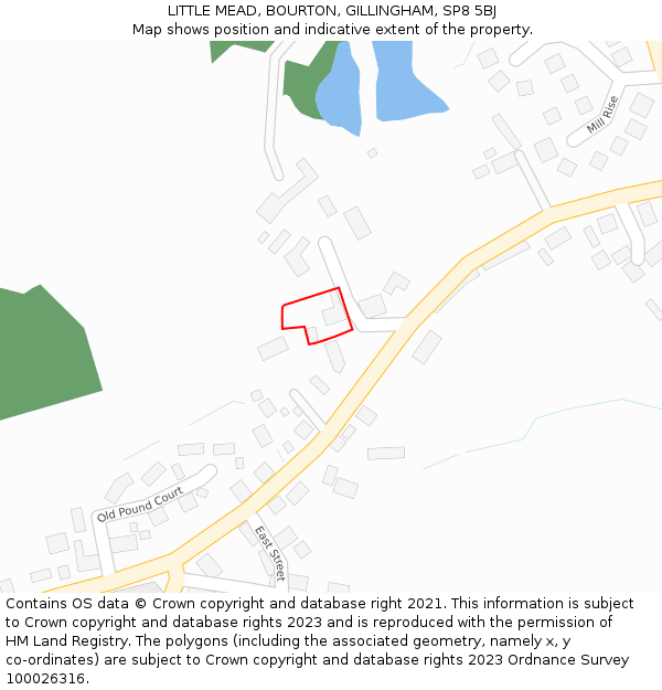 LITTLE MEAD, BOURTON, GILLINGHAM, SP8 5BJ: Location map and indicative extent of plot