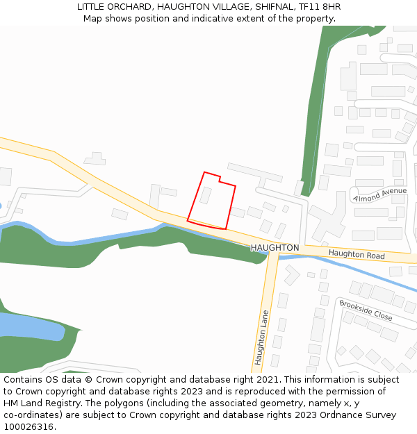 LITTLE ORCHARD, HAUGHTON VILLAGE, SHIFNAL, TF11 8HR: Location map and indicative extent of plot