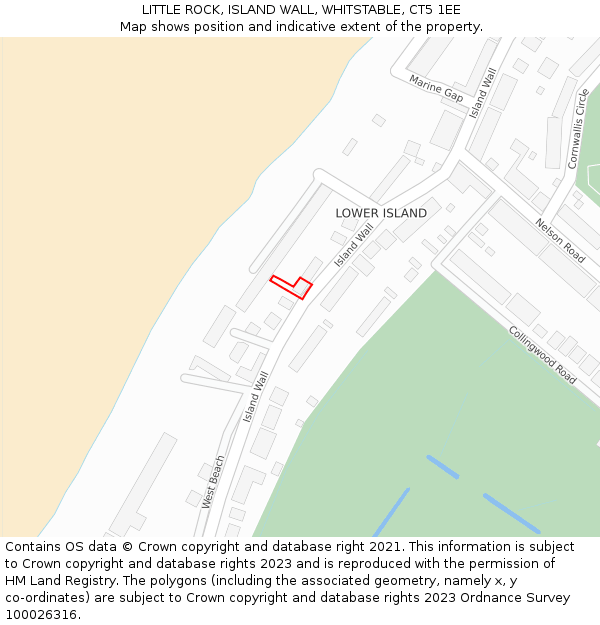 LITTLE ROCK, ISLAND WALL, WHITSTABLE, CT5 1EE: Location map and indicative extent of plot