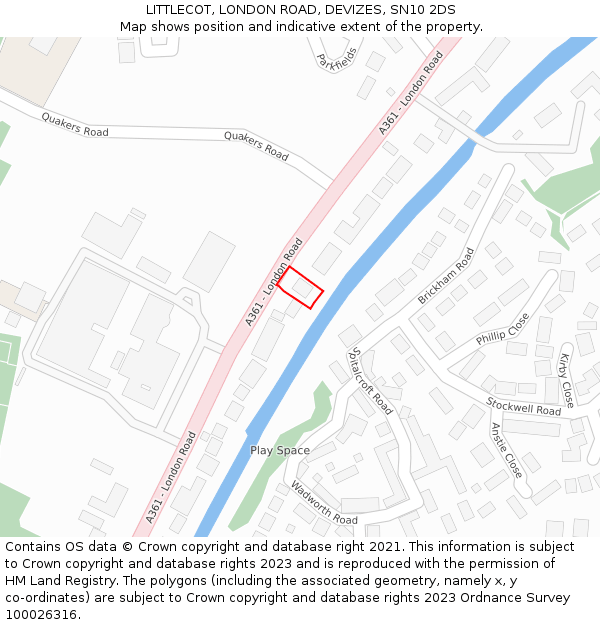 LITTLECOT, LONDON ROAD, DEVIZES, SN10 2DS: Location map and indicative extent of plot