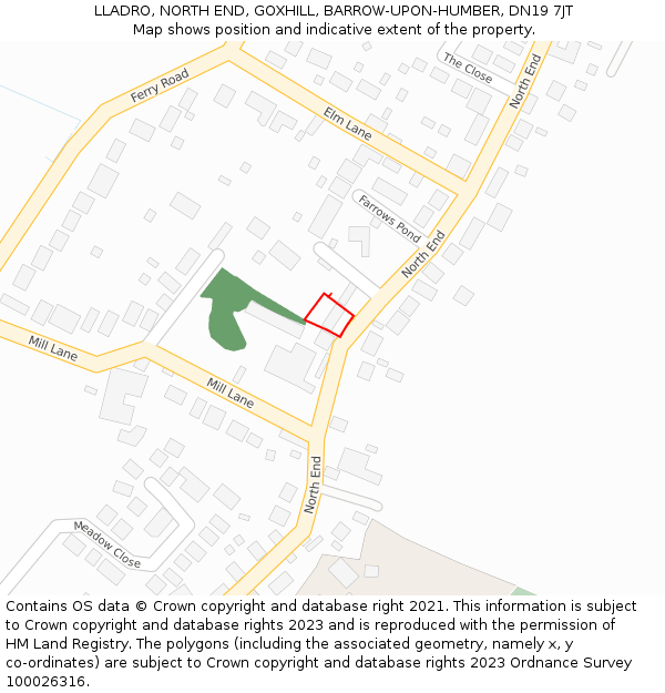 LLADRO, NORTH END, GOXHILL, BARROW-UPON-HUMBER, DN19 7JT: Location map and indicative extent of plot