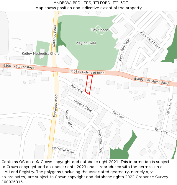 LLANBROW, RED LEES, TELFORD, TF1 5DE: Location map and indicative extent of plot