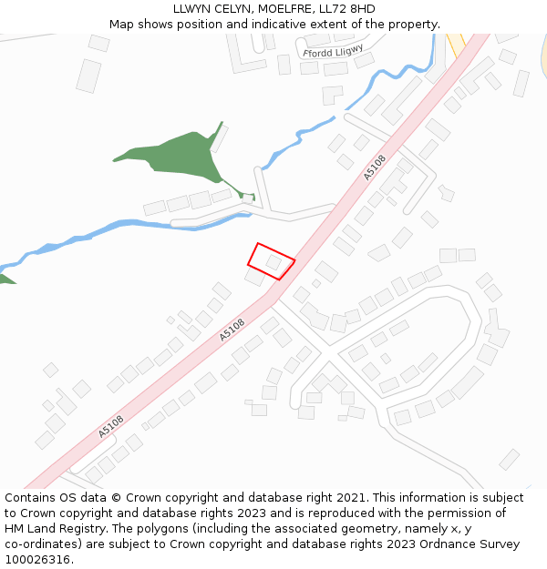 LLWYN CELYN, MOELFRE, LL72 8HD: Location map and indicative extent of plot