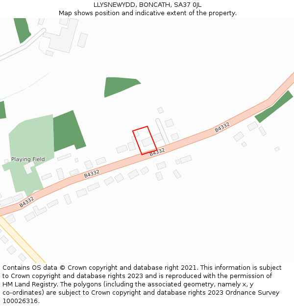 LLYSNEWYDD, BONCATH, SA37 0JL: Location map and indicative extent of plot