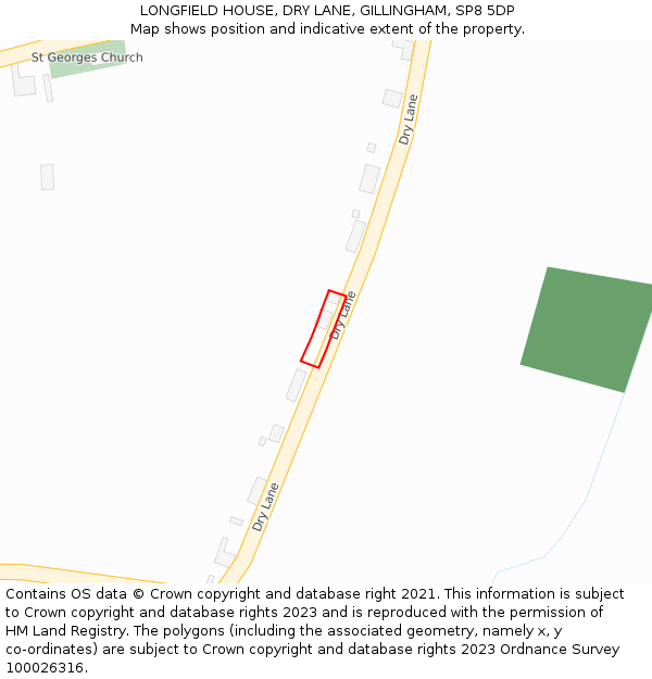 LONGFIELD HOUSE, DRY LANE, GILLINGHAM, SP8 5DP: Location map and indicative extent of plot