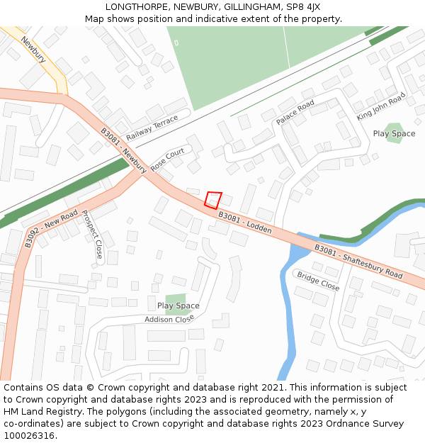 LONGTHORPE, NEWBURY, GILLINGHAM, SP8 4JX: Location map and indicative extent of plot