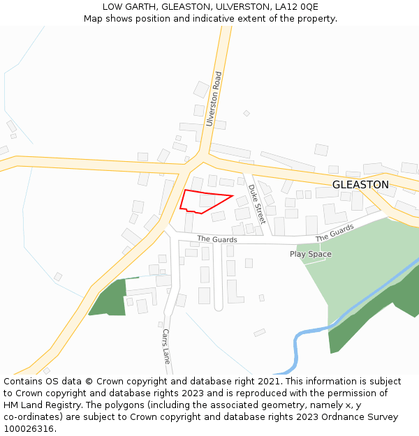 LOW GARTH, GLEASTON, ULVERSTON, LA12 0QE: Location map and indicative extent of plot