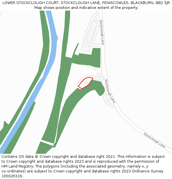 LOWER STOCKCLOUGH COURT, STOCKCLOUGH LANE, FENISCOWLES, BLACKBURN, BB2 5JR: Location map and indicative extent of plot