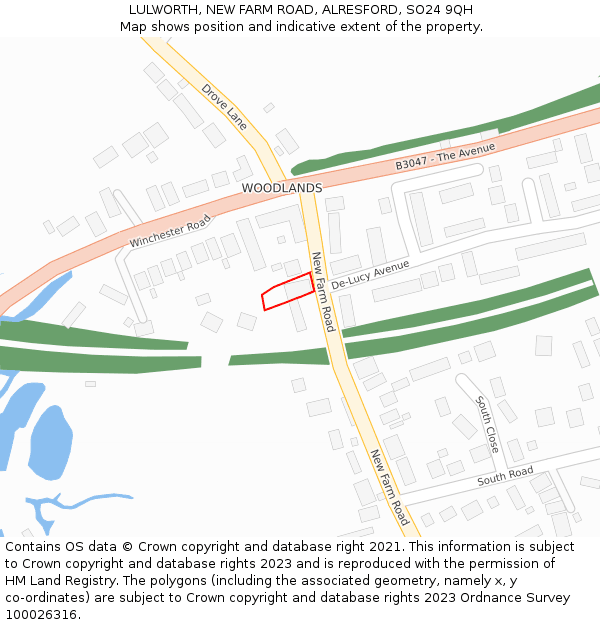 LULWORTH, NEW FARM ROAD, ALRESFORD, SO24 9QH: Location map and indicative extent of plot