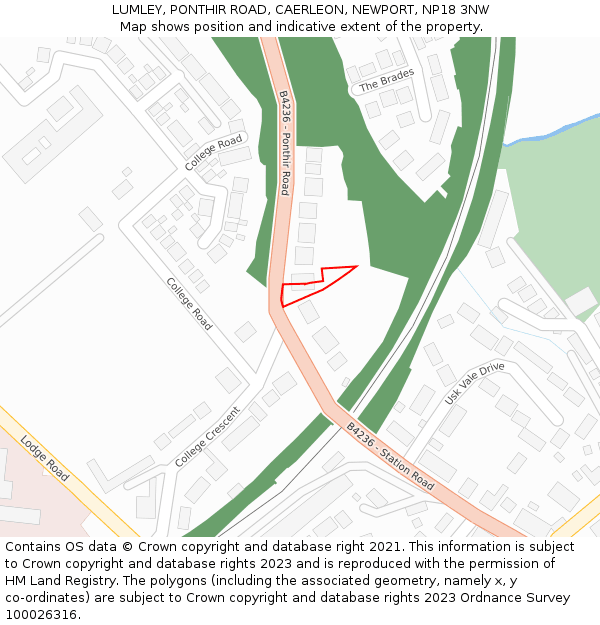 LUMLEY, PONTHIR ROAD, CAERLEON, NEWPORT, NP18 3NW: Location map and indicative extent of plot