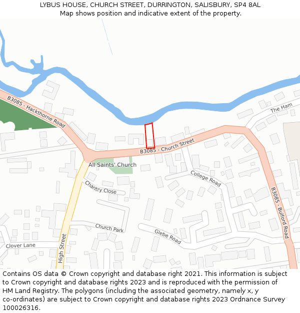 LYBUS HOUSE, CHURCH STREET, DURRINGTON, SALISBURY, SP4 8AL: Location map and indicative extent of plot