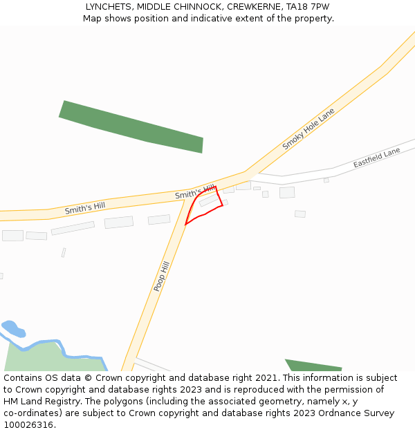 LYNCHETS, MIDDLE CHINNOCK, CREWKERNE, TA18 7PW: Location map and indicative extent of plot