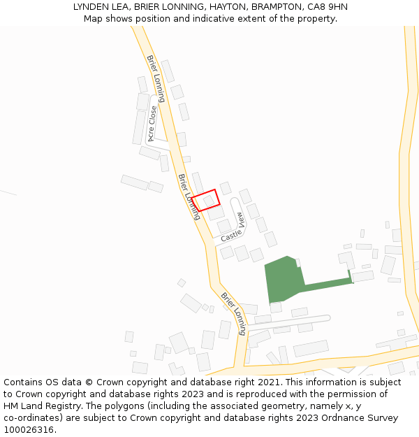 LYNDEN LEA, BRIER LONNING, HAYTON, BRAMPTON, CA8 9HN: Location map and indicative extent of plot