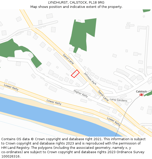 LYNDHURST, CALSTOCK, PL18 9RG: Location map and indicative extent of plot