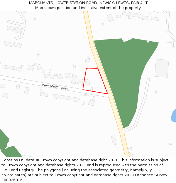 MARCHANTS, LOWER STATION ROAD, NEWICK, LEWES, BN8 4HT: Location map and indicative extent of plot